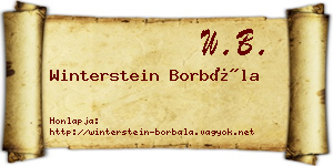 Winterstein Borbála névjegykártya